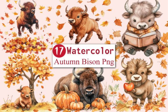 Autumn Bison Sublimation Clipart Bundle: A Versatile Resource for Creative Projects