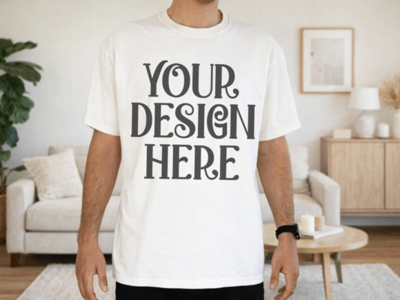 Bring Your Product to Life with the Comfort Colors 1717 Ivory T-Shirt Mockup