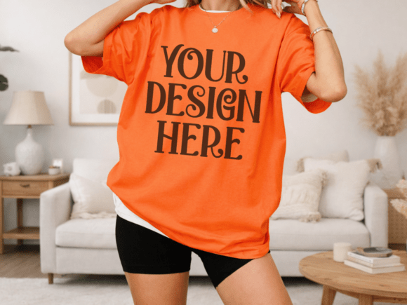 Bring Your Product to Life with the Orange Bella Canvas 3001 T-Shirt Mockup