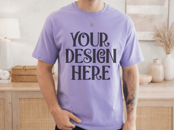 Bring Your Product to Life with the Violet Gildan 5000 T-shirt Mockup