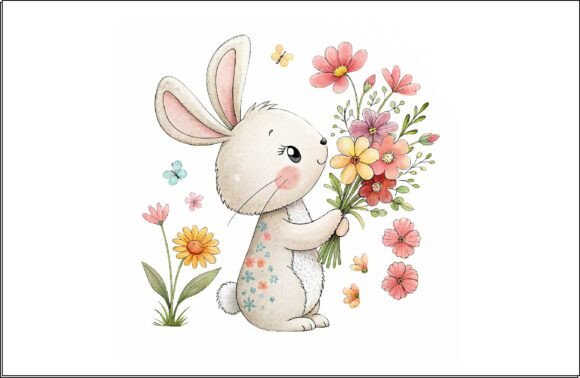 Bunny and Flower Ester Design PNG: A Versatile Tool for Creative Projects
