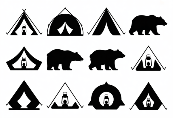 Camping Bear Tent Lantern SVG Graphics – Bring Your Creative Ideas to Life
