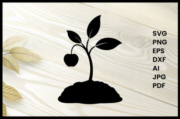 Cherry Tree Seedling Silhouette Design
