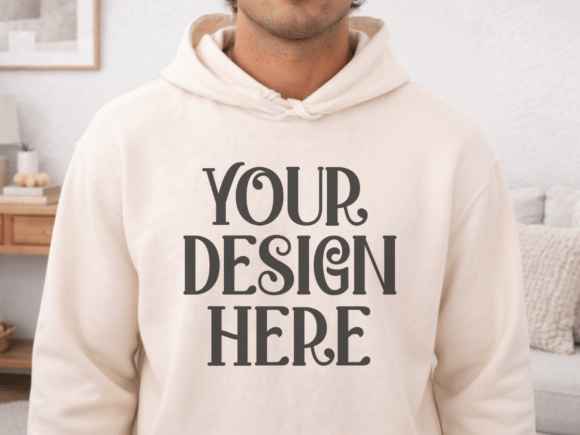 Comfort Colors 1467 Ivory Hoodie Mockup: Elevate Your Product Presentation with Realistic Design