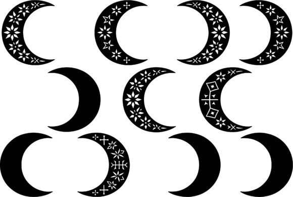 Crescent Moon SVG Bundle Celestial Boho: A Versatile Design for Creative Projects