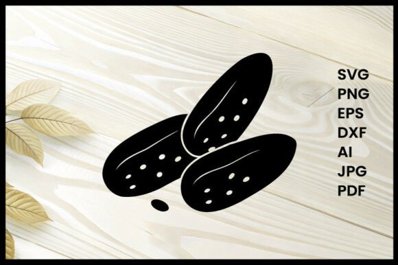 Cucumber Seeds Silhouette Illustration: A Minimalist Design for Creative Projects