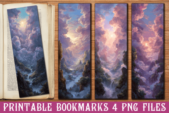 Ethereal Mountain Sunset Cloud Bookmark