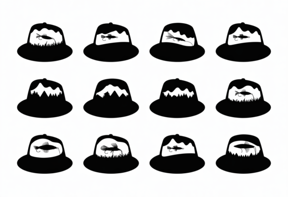 Fishing Hat SVG Mountain Fly Fishing