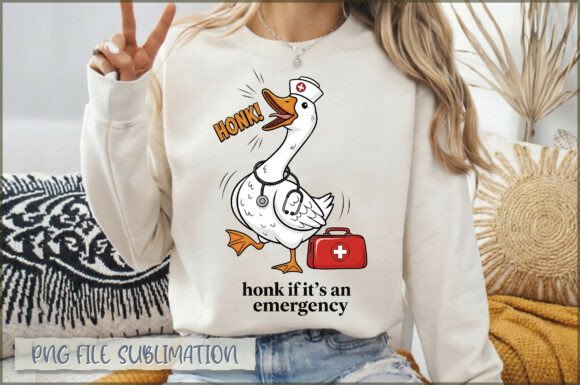 Funny Nurse Goose Honk PNG: A Playful Twist on Healthcare Imagery
