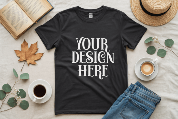 Gildan 5000 T-Shirt Flat Lay Mockup