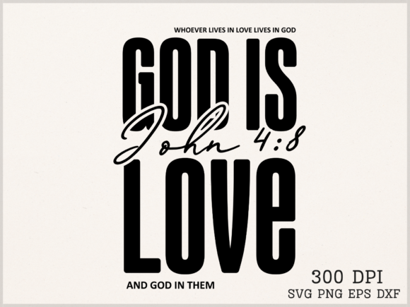 God is Love Bible Verse PNG