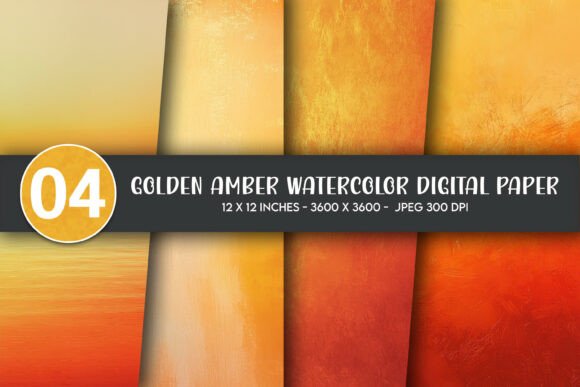 Golden Amber Watercolor Digital Paper: A Versatile Tool for Creative and Practical Workflows