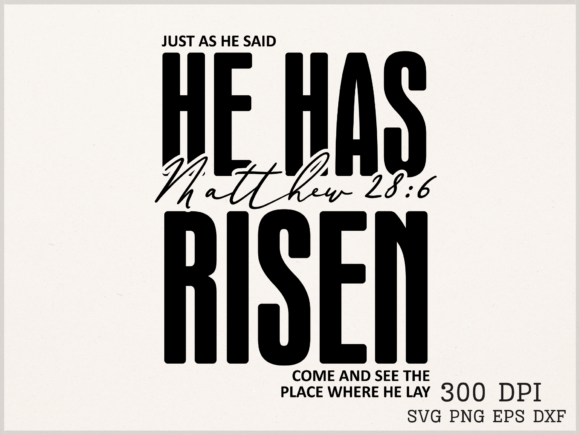 He Has Risen Bible Verse PNG