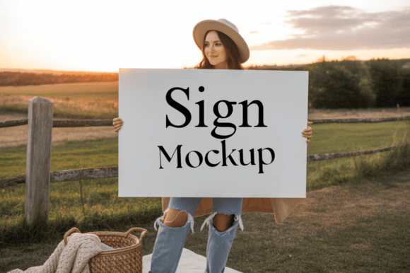 Large Horizontal Outdoor Sign Mockup