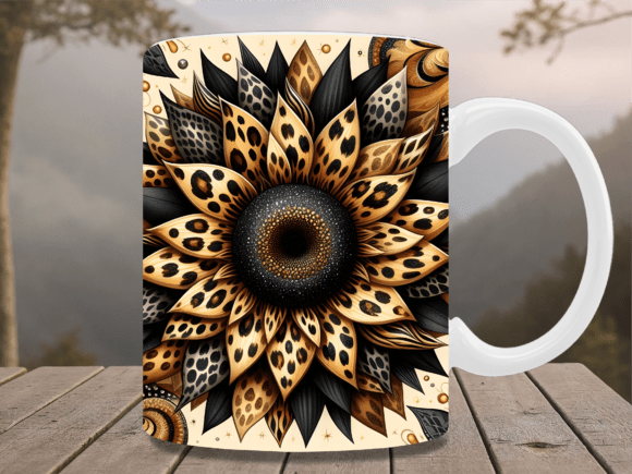 Leopard Petal Sunflower Art Mug Wrap: A Creative Solution for Personalized Coffee Mugs