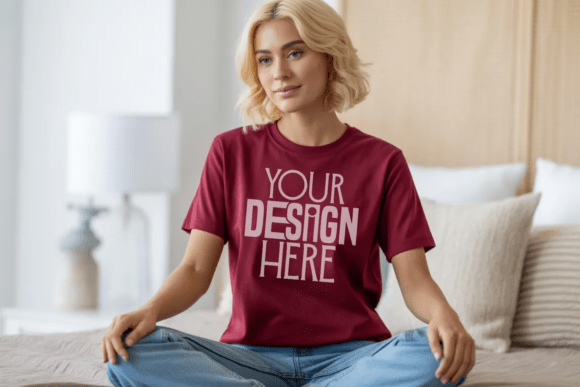 Maroon Bella Canvas 3001 Mockup: A Professional Tool for Design Presentation