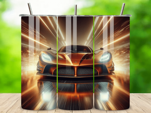 Neon Sports Car Tumbler Wrap 20oz V.1: A Versatile Design for Creative and Commercial Use
