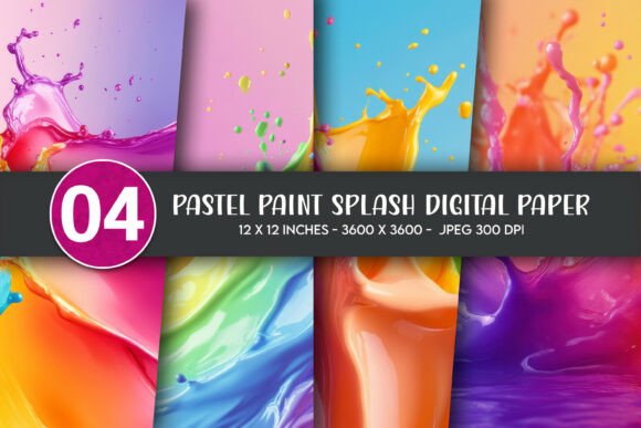 Pastel Paint Splash Digital Paper: A Versatile Design for Creative Projects