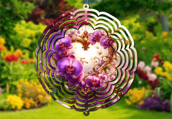 Purple Heart Orchid Love Wind Spinner: A Unique Addition to Outdoor Spaces