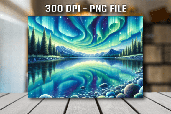 Snowy Mountain Lake Aurora Cutting Board