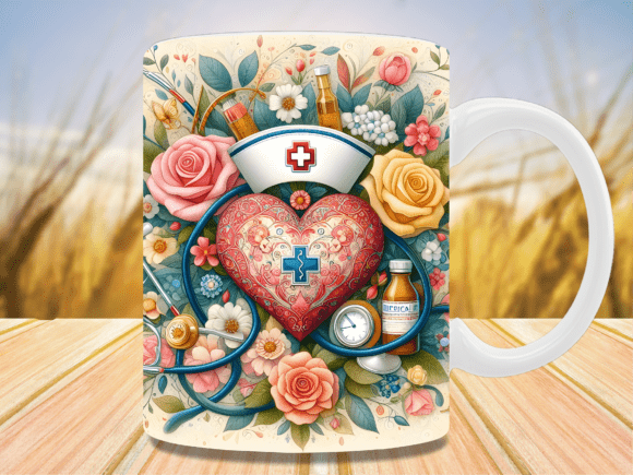 Vintage Medical Heart Nurse Symbol Mug: A Timeless Design for Modern Use