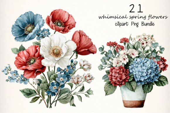 Whimsical Spring Flowers Clipart Png: A Creative Resource for Modern Design Needs